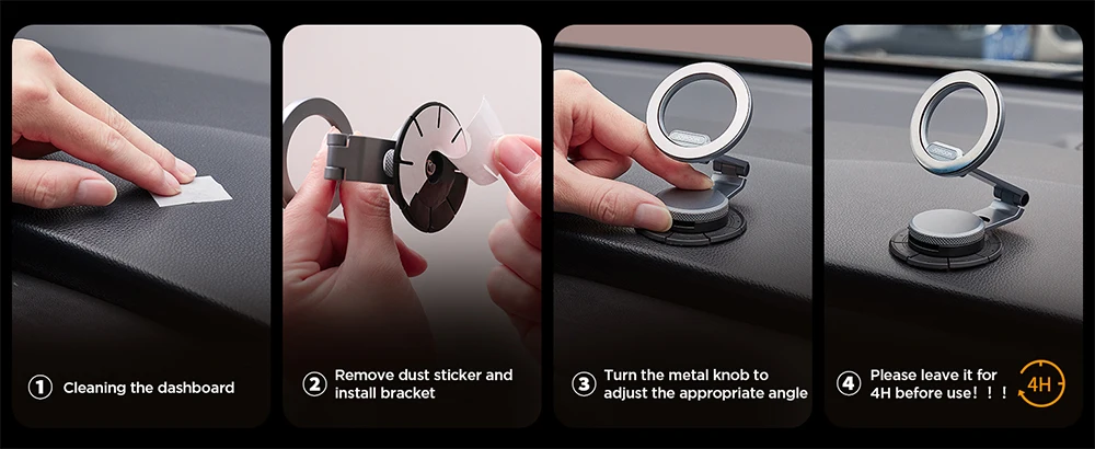 Joyroom Magnetic Car Mount All-Metal Strongest Magnet Foldable Phone Holder for Car Dashboard Tesla Phone Mount For iPhone