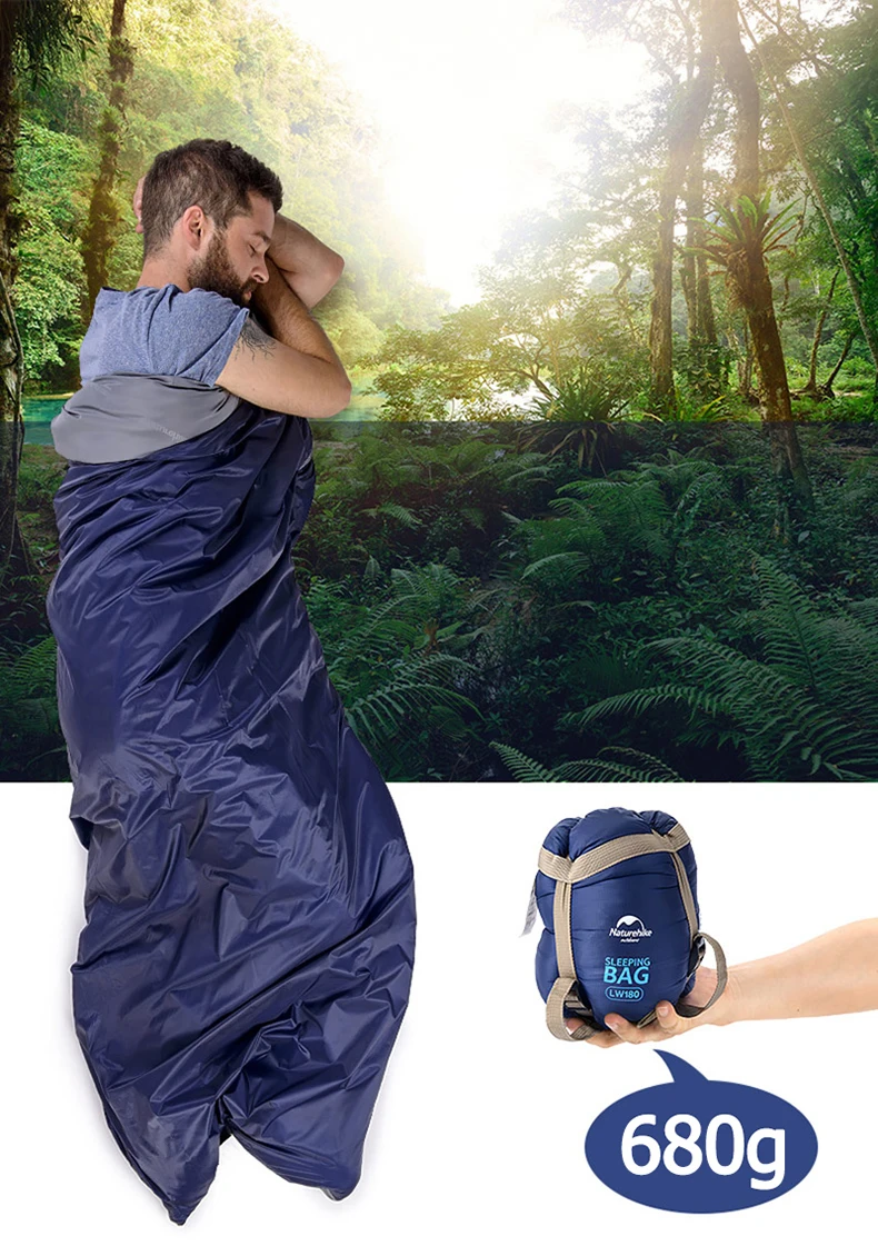 Naturehike LW180 Sleeping Bag Ultralight Cotton Sleeping Bag Spring Summer Sleeping Bag Outdoor Hiking Camping Sleeping Bag