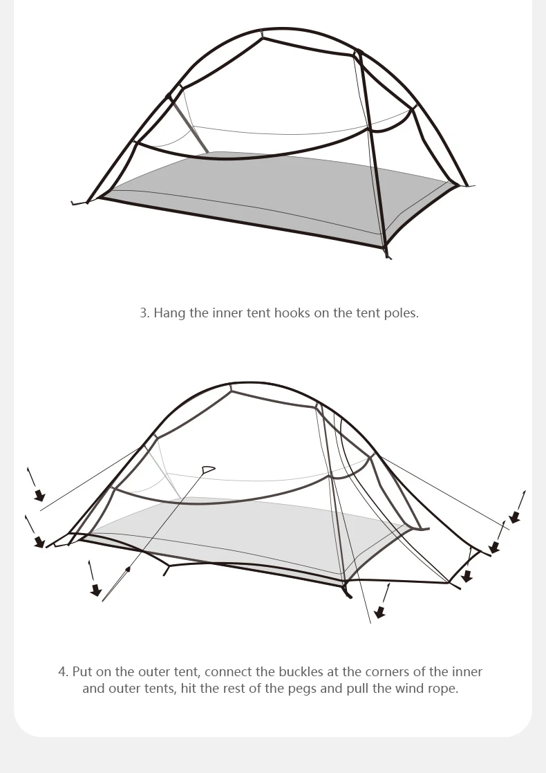 Naturehike Cloud Up 1 Upgraded Tent Ultralight Camping Tent Waterproof Outdoor Hiking Travel Tent Backpacking Cycling Tent