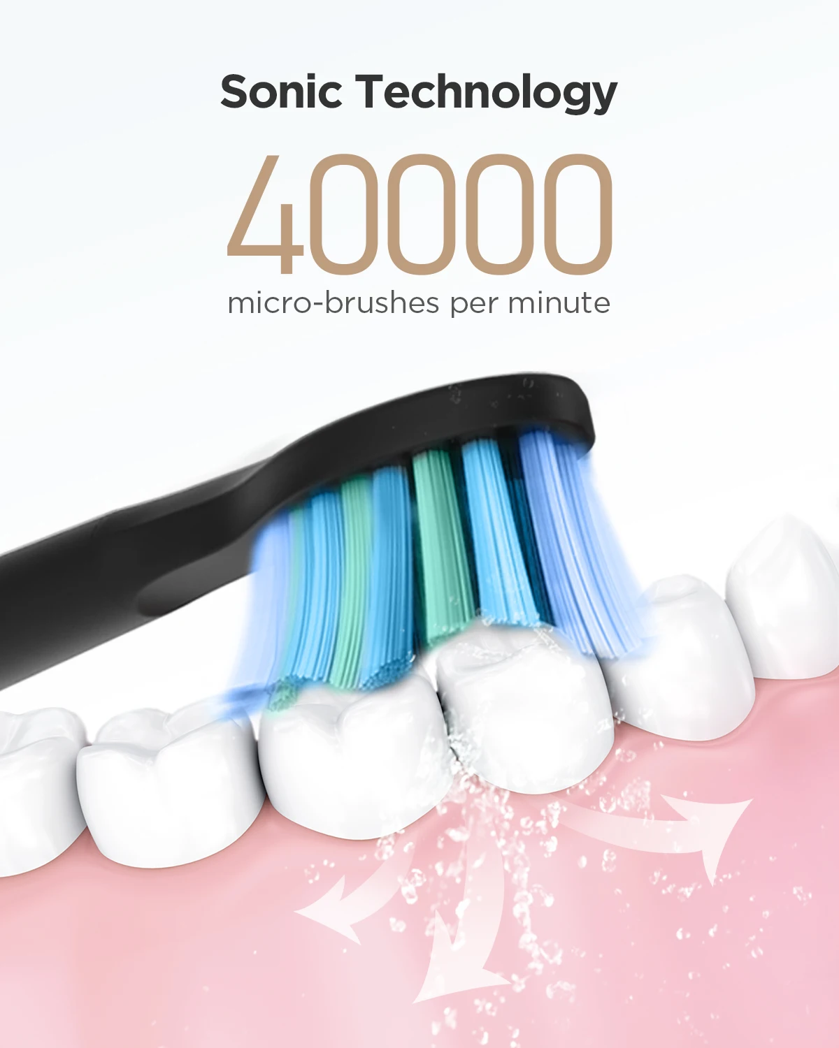 Fairywill FW-507 Sonic Electric Toothbrush 5 Modes USB Charger Tooth Brushes Replacement Timer Sonic Toothbrush 8 Brush Heads