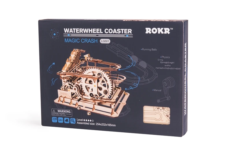 Robotime Rokr 4 Kinds Marble Run DIY Waterwheel Wooden Model Building Block Kits Assembly Toy Gift for Children Adult Dropship
