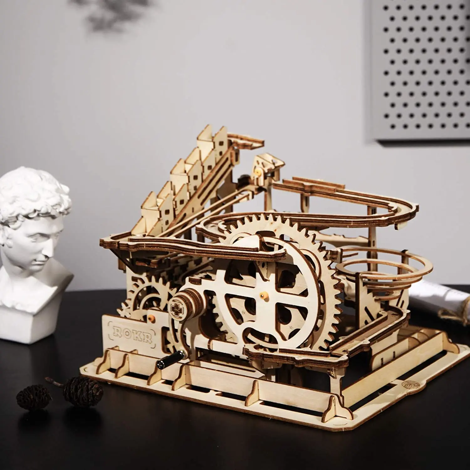 Robotime Rokr 4 Kinds Marble Run DIY Waterwheel Wooden Model Building Block Kits Assembly Toy Gift for Children Adult Dropship