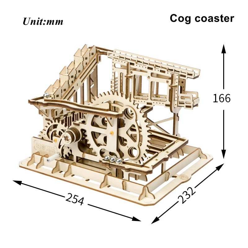 Robotime Rokr 4 Kinds Marble Run DIY Waterwheel Wooden Model Building Block Kits Assembly Toy Gift for Children Adult Dropship