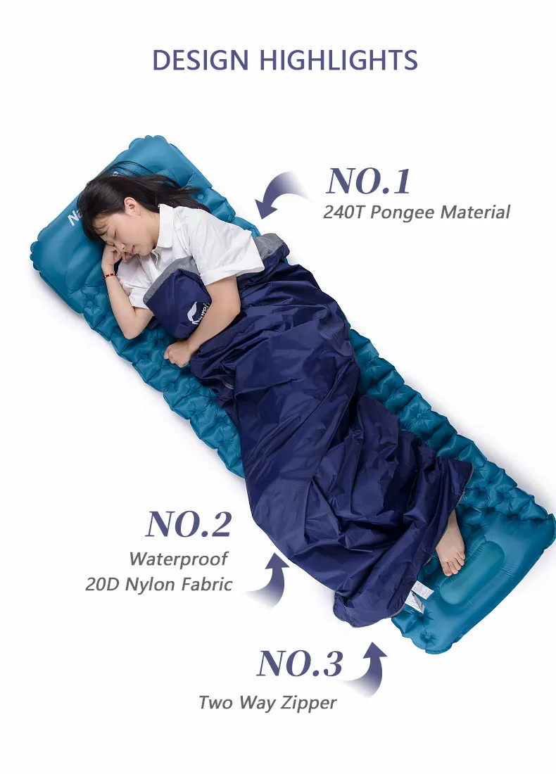 Naturehike Sleeping Bag Ultralight LW180 Waterproof Sleeping Bag Nature Hike Summer Hiking Camping Sleeping Bag