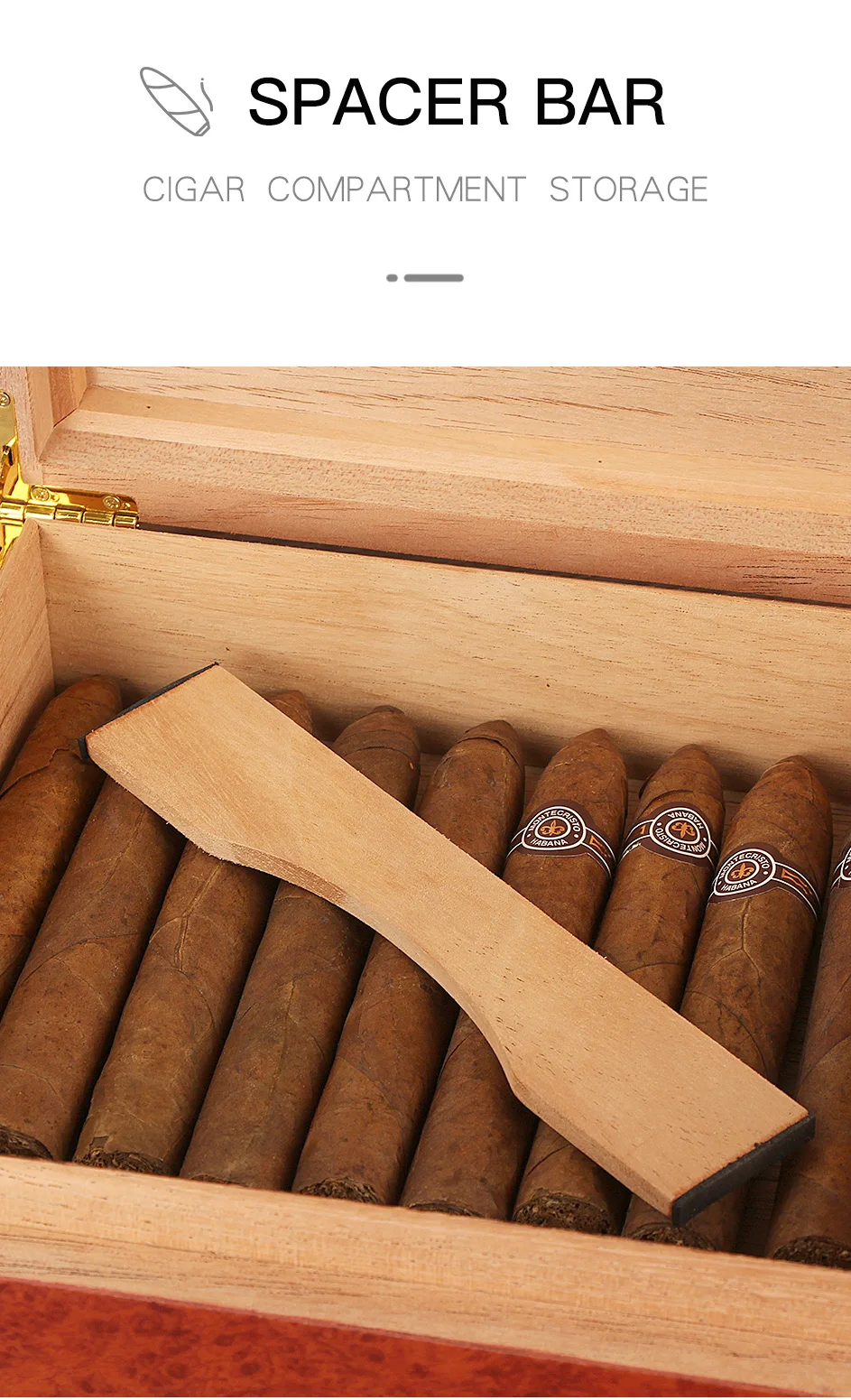 GALINER Classic Cigar Humidor Box Cedar Wood Case W/ Magnets Hygrometer Humidifier For Cigars Travel Humidor