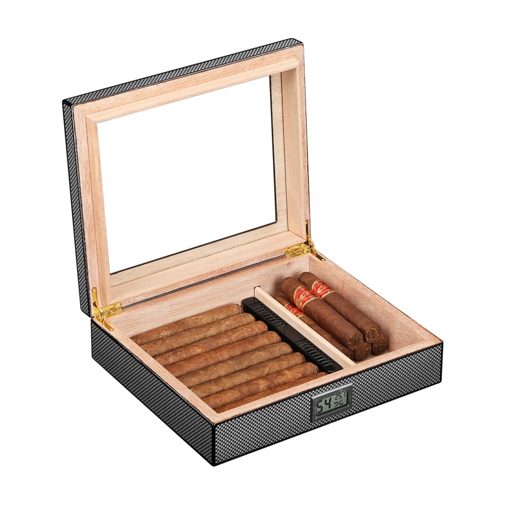 GALINER Classic Cigar Humidor Box Cedar Wood Case W/ Magnets Hygrometer Humidifier For Cigars Travel Humidor
