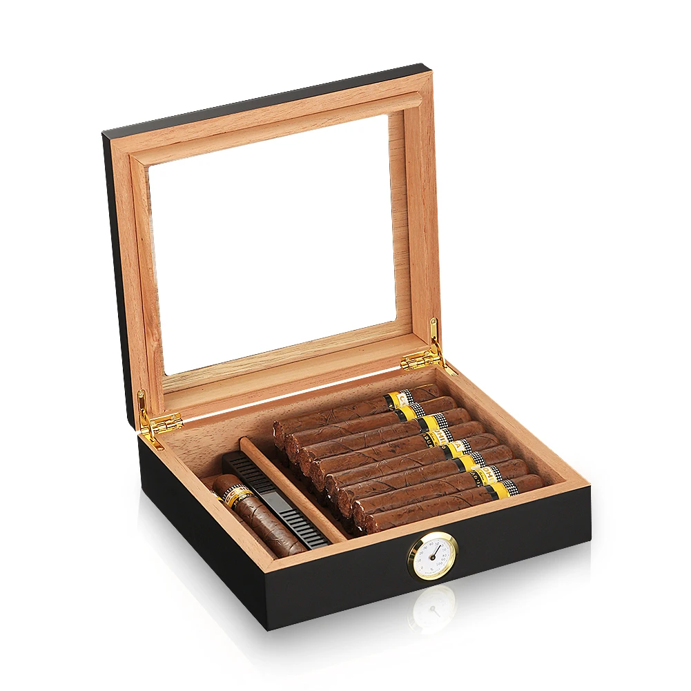 GALINER Classic Cigar Humidor Box Cedar Wood Case W/ Magnets Hygrometer Humidifier For Cigars Travel Humidor
