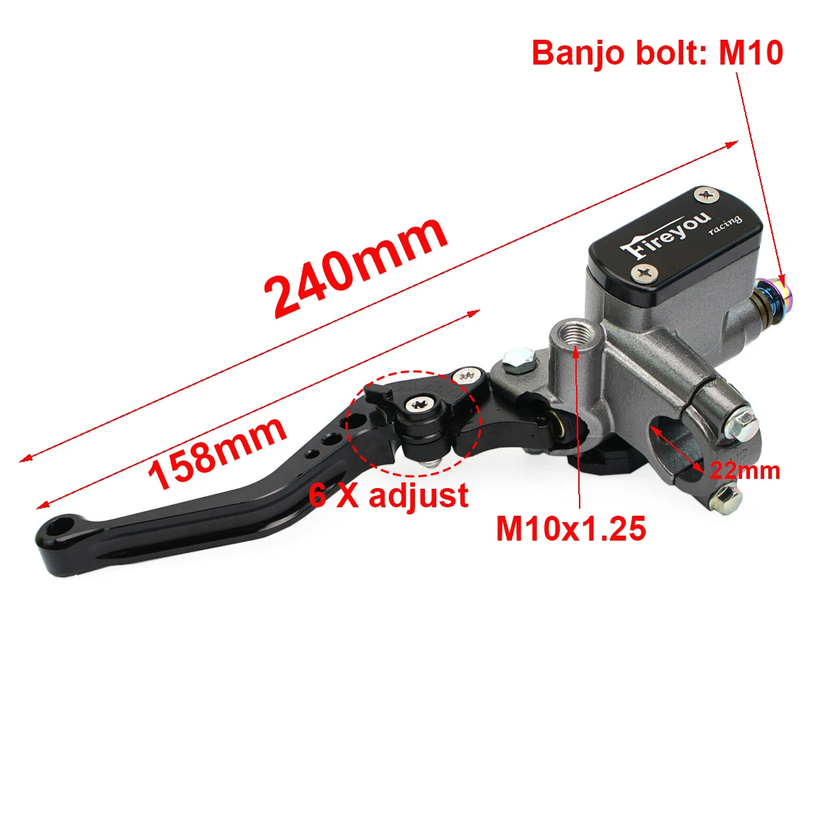 Motorcycle Master Cylinder Lever Hydraulic Clutch Oil Hose Line Pipe Rear Foot Brake Pull Rod Atv Dirt Pit Bike Braided Tubing