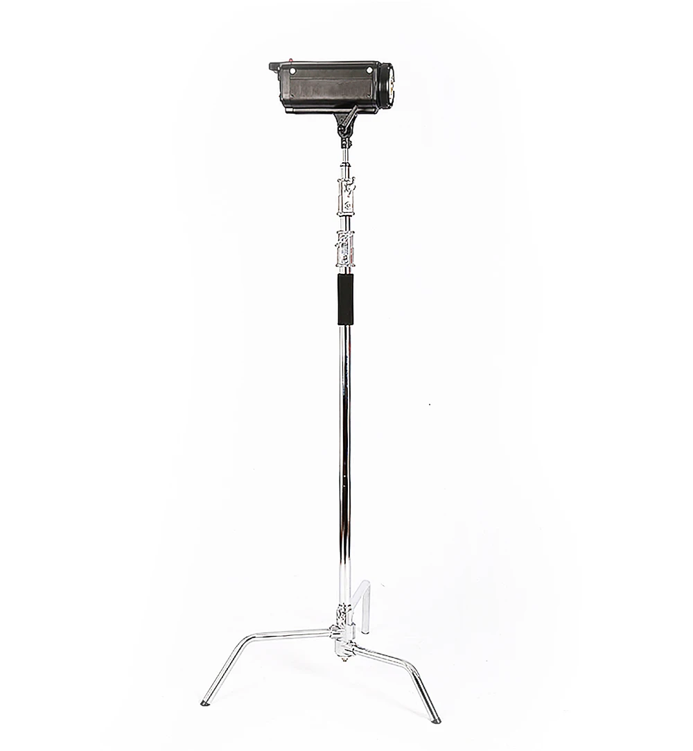 C-Stand Photography Stand Stainless Steel with Hold Arm and Grip Head Upgraded Max Height 260cm with One Adjustable Magical Leg