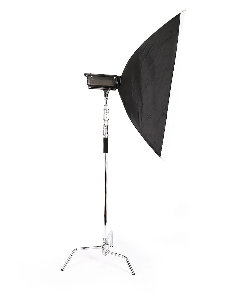 C-Stand Photography Stand Stainless Steel with Hold Arm and Grip Head Upgraded Max Height 260cm with One Adjustable Magical Leg