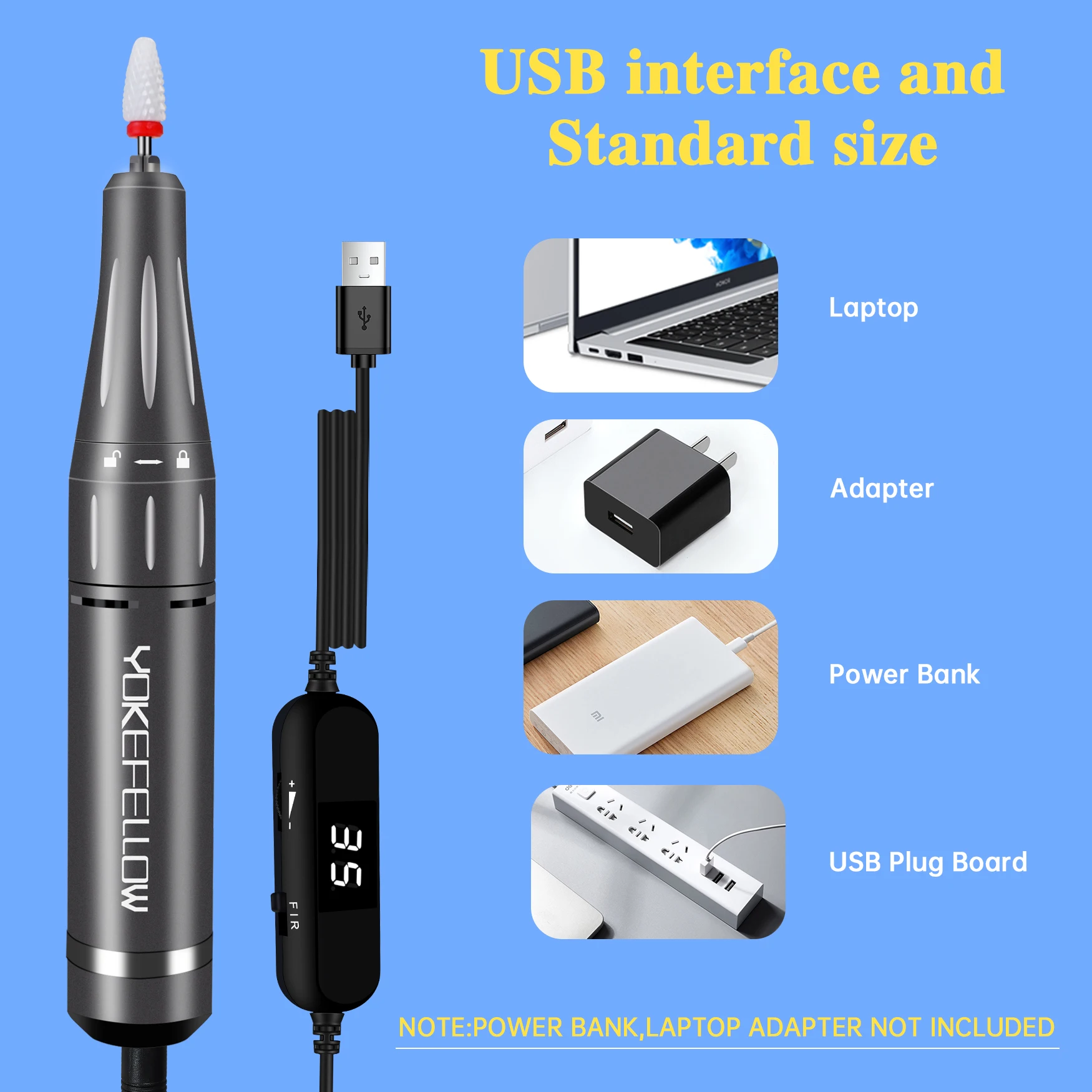40000/35000RPM Portable Electric Nail Drill Machine With LCD Display Nails Sander For Acrylic Gel Polish Rechargeable Nail Tool