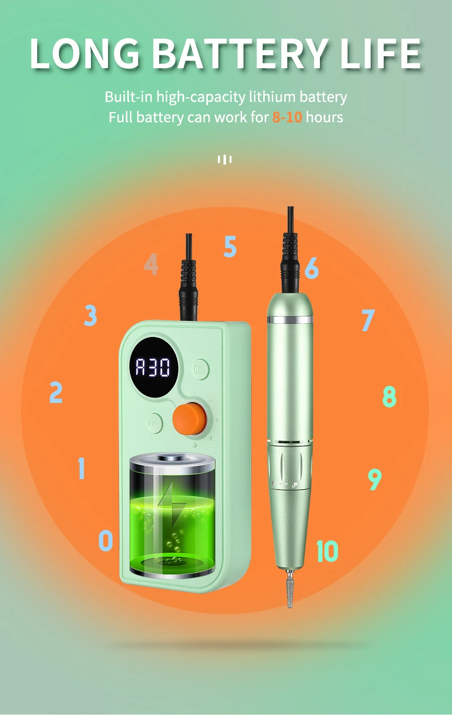 40000/35000RPM Portable Electric Nail Drill Machine With LCD Display Nails Sander For Acrylic Gel Polish Rechargeable Nail Tool