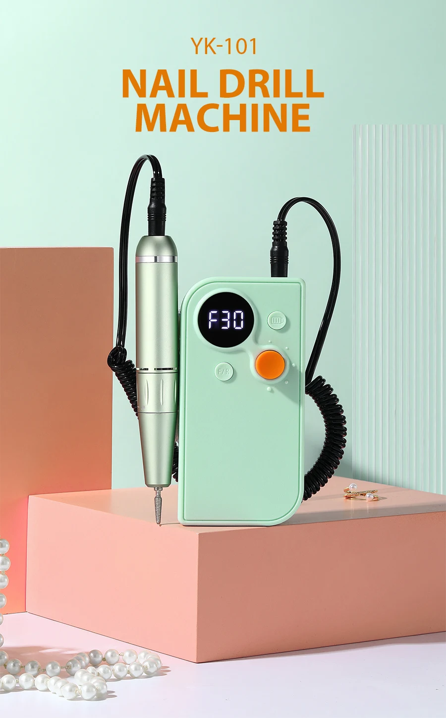 40000/35000RPM Portable Electric Nail Drill Machine With LCD Display Nails Sander For Acrylic Gel Polish Rechargeable Nail Tool