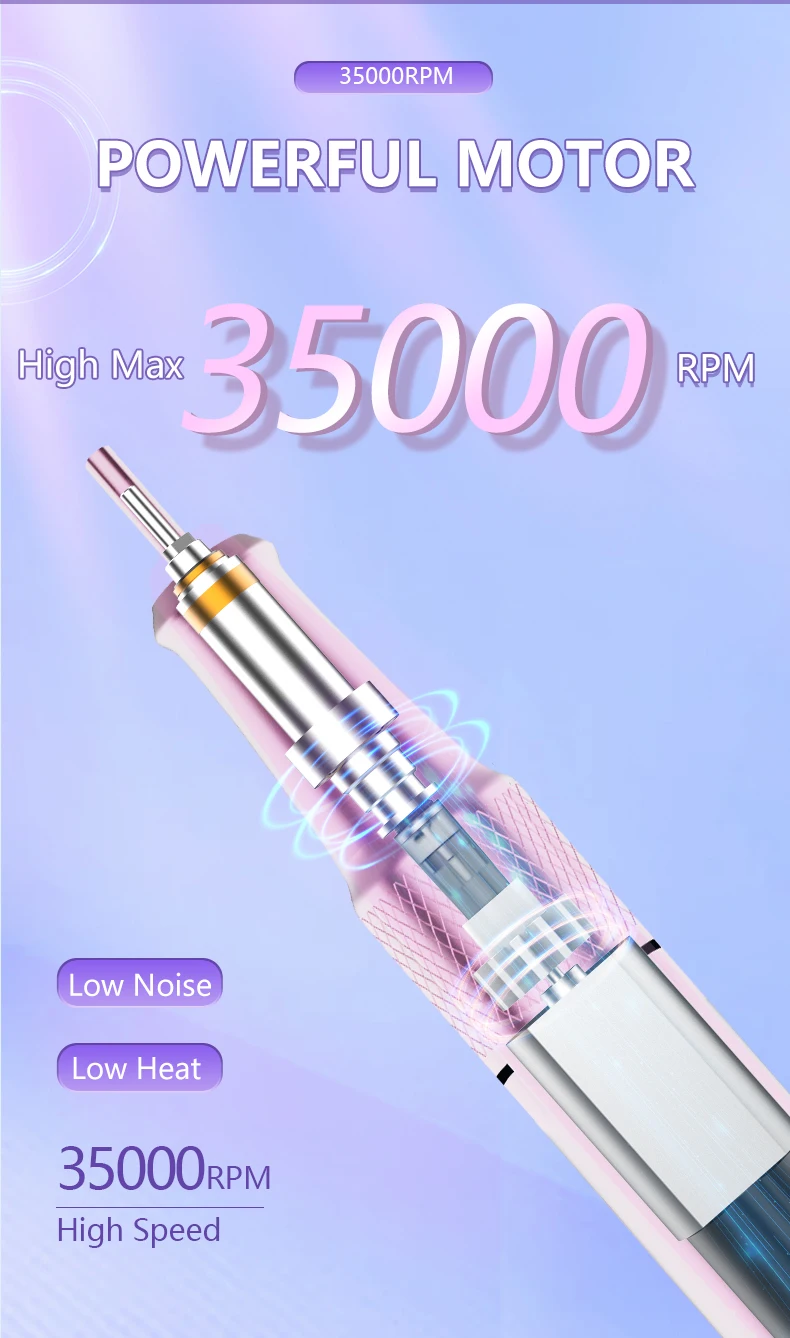 40000/35000RPM Portable Electric Nail Drill Machine With LCD Display Nails Sander For Acrylic Gel Polish Rechargeable Nail Tool