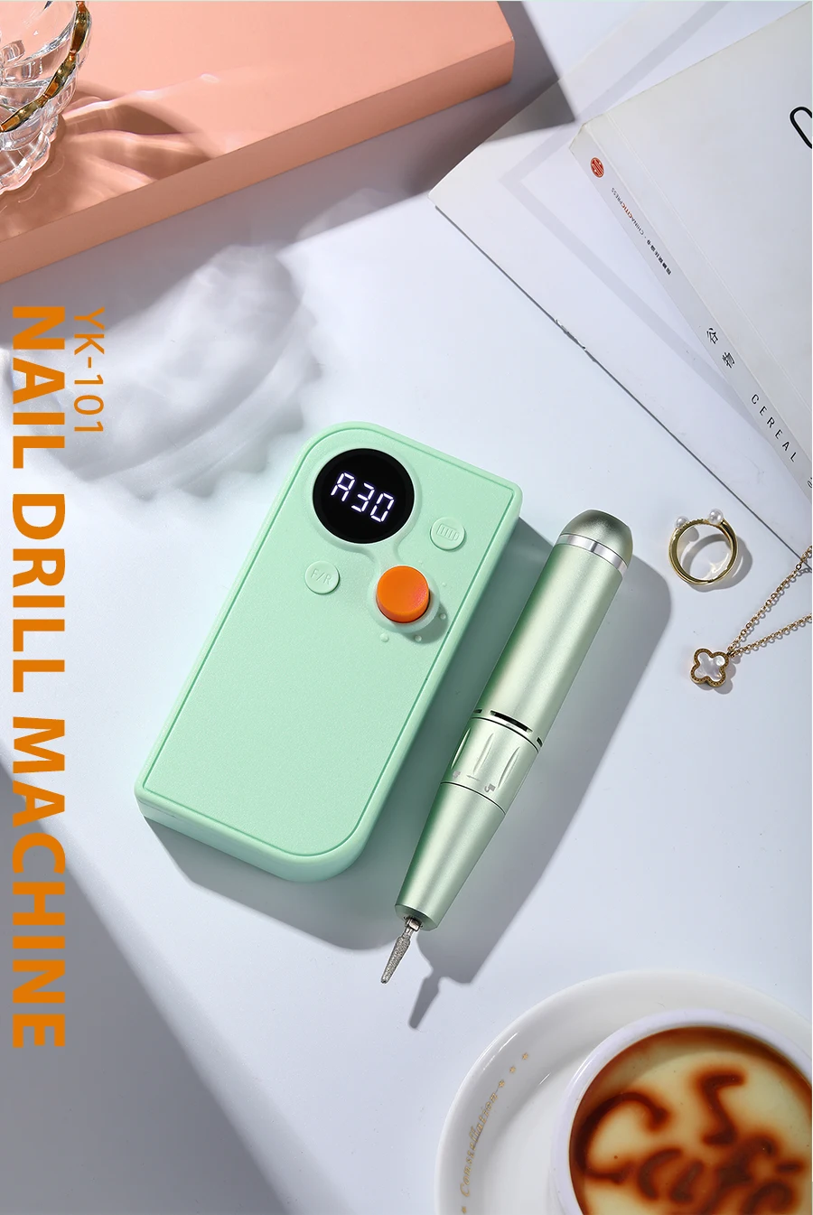 40000/35000RPM Portable Electric Nail Drill Machine With LCD Display Nails Sander For Acrylic Gel Polish Rechargeable Nail Tool