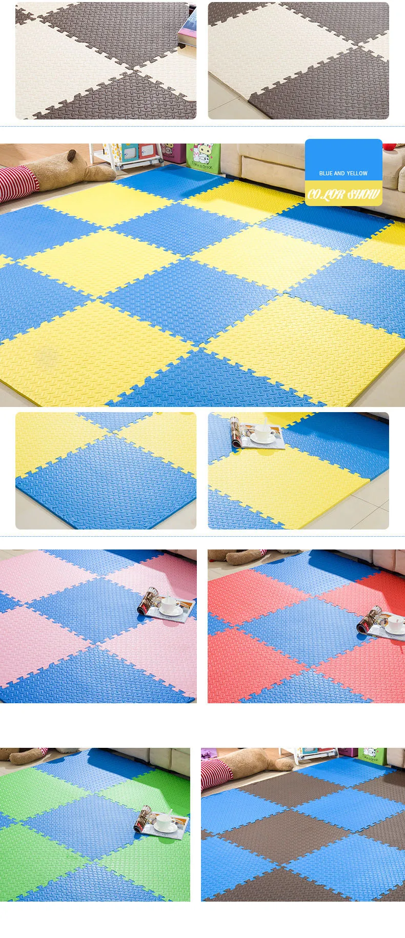 30x30cm Floor Mat For Children Thick Baby Play Mat Kids Carpet Puzzle Mats EVA Foam Rug Children Room Activities Mat For Baby