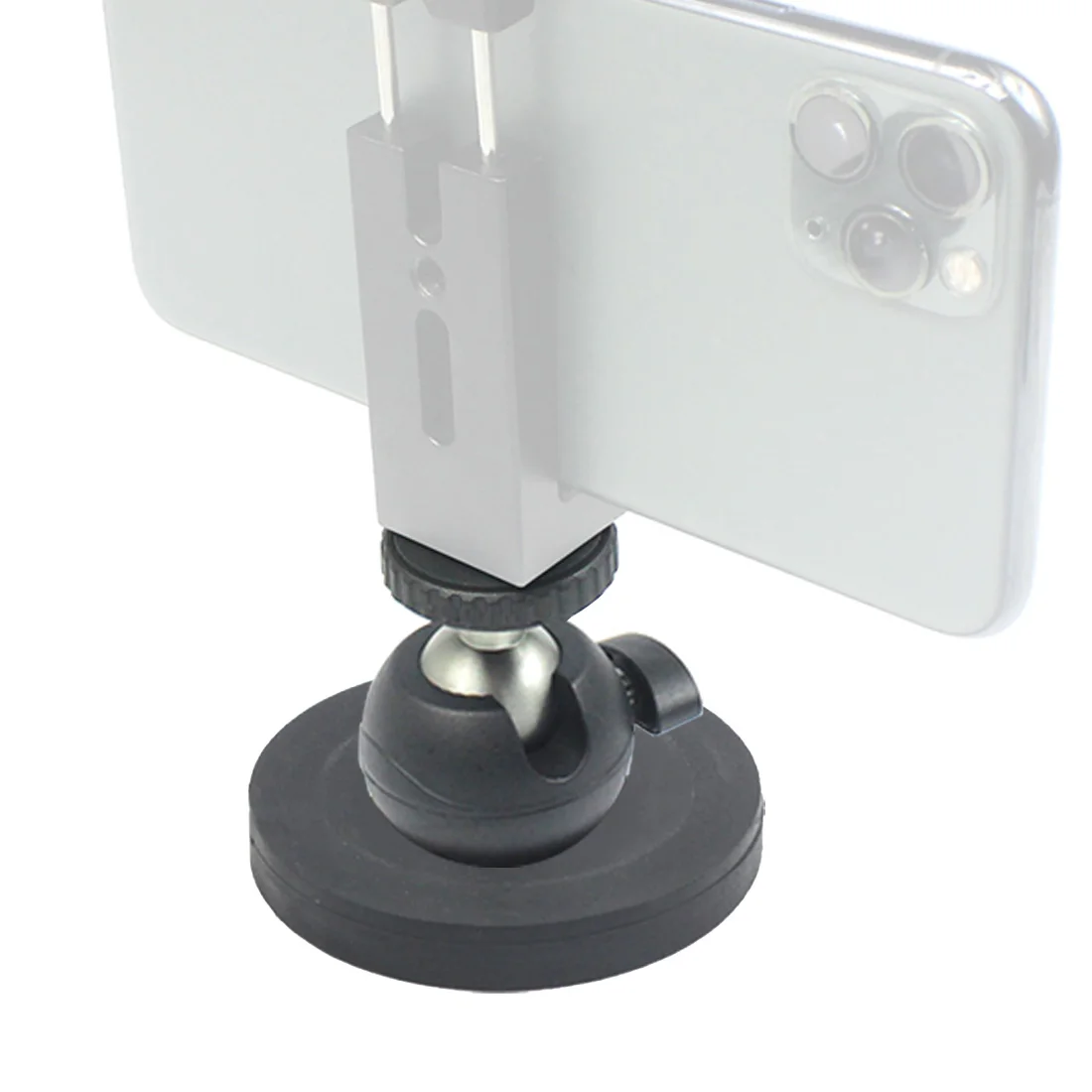 Magnet Car Suction Cup Base Dia 66mm/43mm with 1/4" Screw Mount 360 Swivel Ball Head Smartphone Clipper for Gopro Action Camera