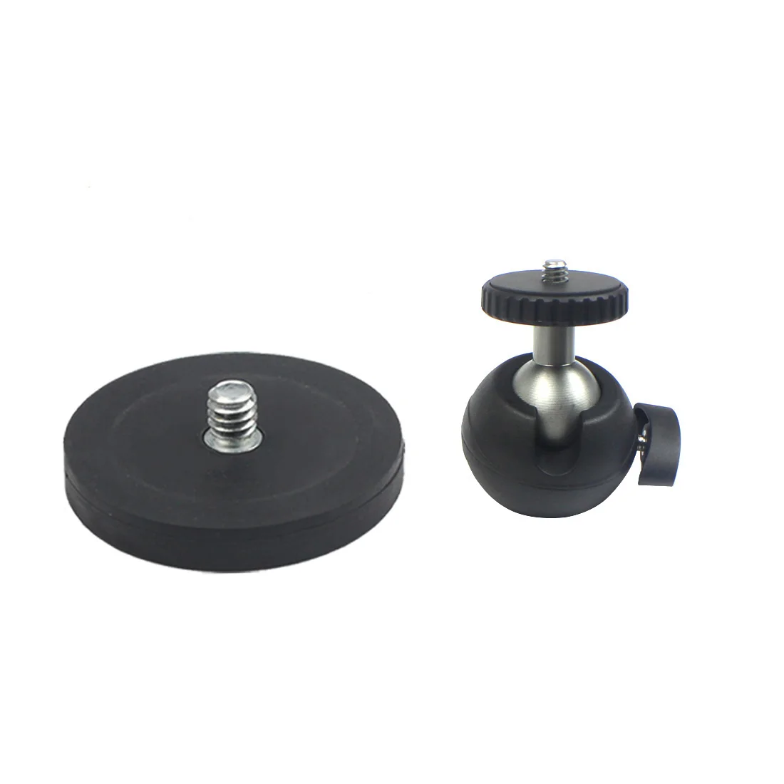 Magnet Car Suction Cup Base Dia 66mm/43mm with 1/4" Screw Mount 360 Swivel Ball Head Smartphone Clipper for Gopro Action Camera