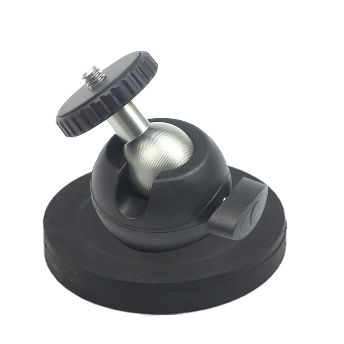 Magnet Car Suction Cup Base Dia 66mm/43mm with 1/4" Screw Mount 360 Swivel Ball Head Smartphone Clipper for Gopro Action Camera