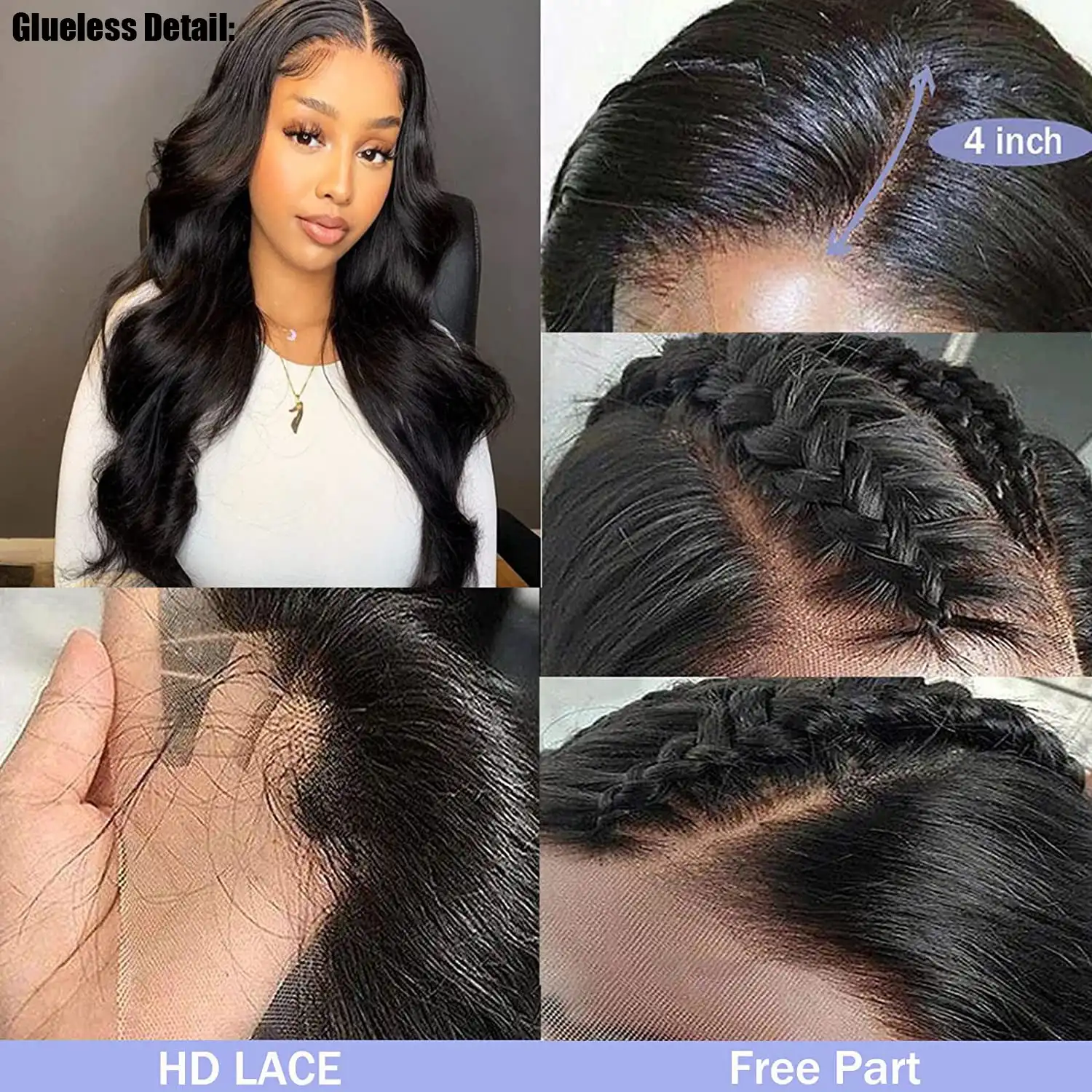 13X4 Lace Frontal Human Hair Wigs For Women 28 Inch Brazilian Body Wave Lace Front Wig Pre-plucked Hairline with Baby Hair Wigs