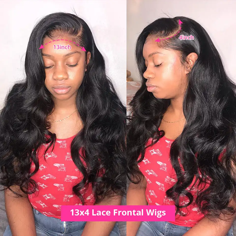 13X4 Lace Frontal Human Hair Wigs For Women 28 Inch Brazilian Body Wave Lace Front Wig Pre-plucked Hairline with Baby Hair Wigs