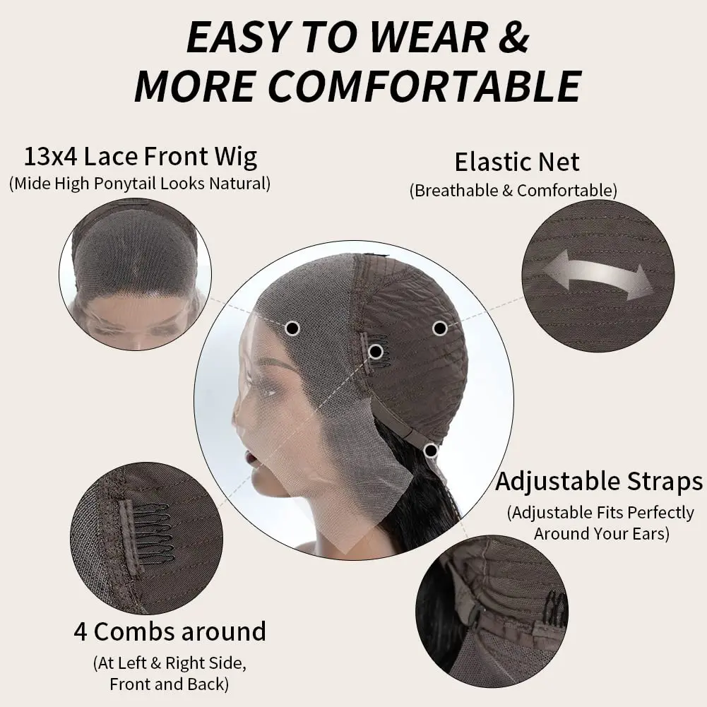 13X4 Lace Frontal Human Hair Wigs For Women 28 Inch Brazilian Body Wave Lace Front Wig Pre-plucked Hairline with Baby Hair Wigs