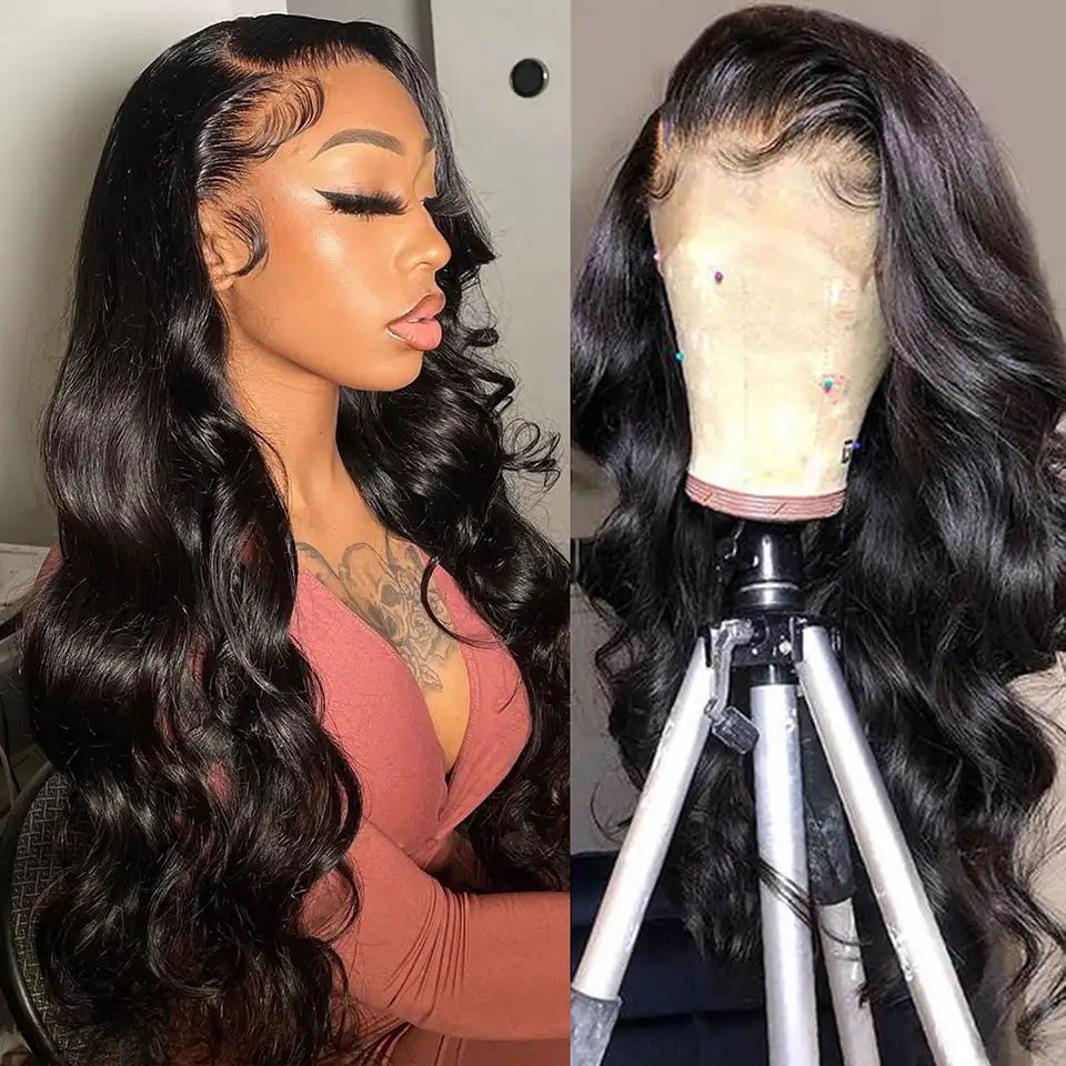 13X4 Lace Frontal Human Hair Wigs For Women 28 Inch Brazilian Body Wave Lace Front Wig Pre-plucked Hairline with Baby Hair Wigs