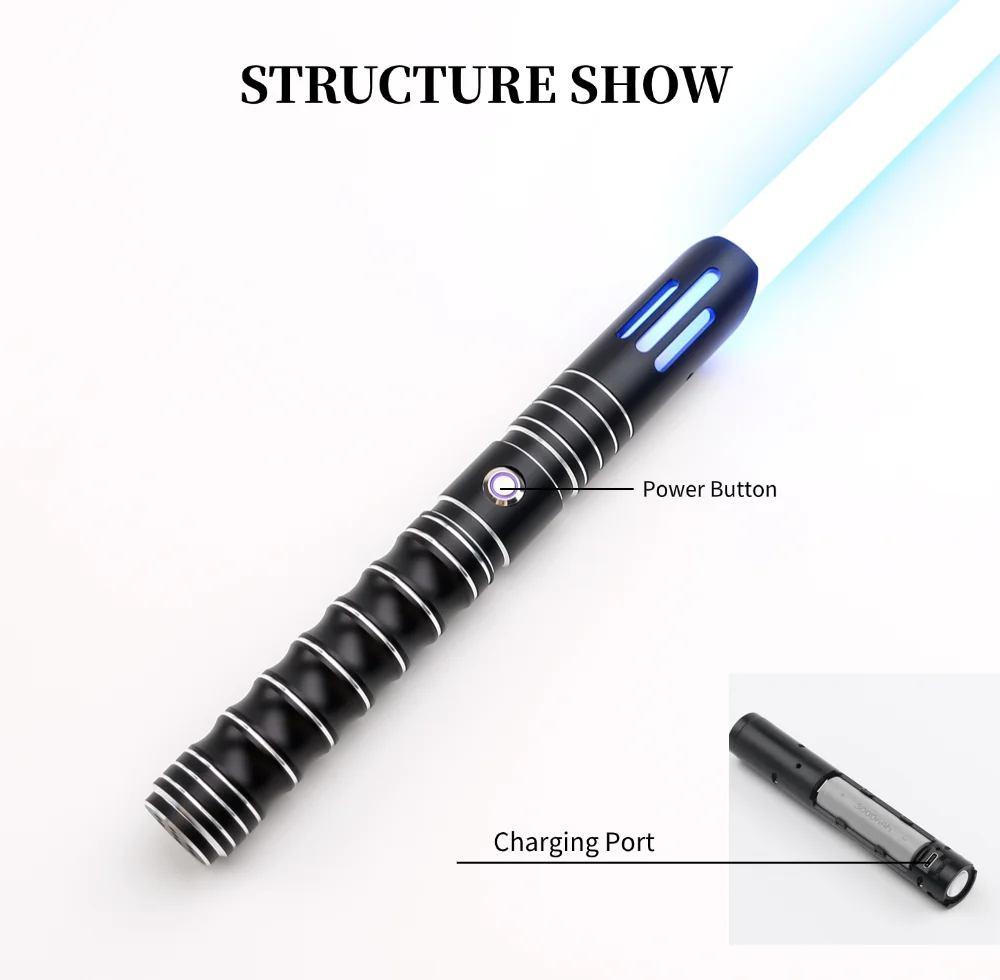 TXQSABER RGB Lightssaber Metal Hilt 12 Color Changing and Sounfonts FOC Lock Up Light Saber Cosplay Toys Blaster Swords