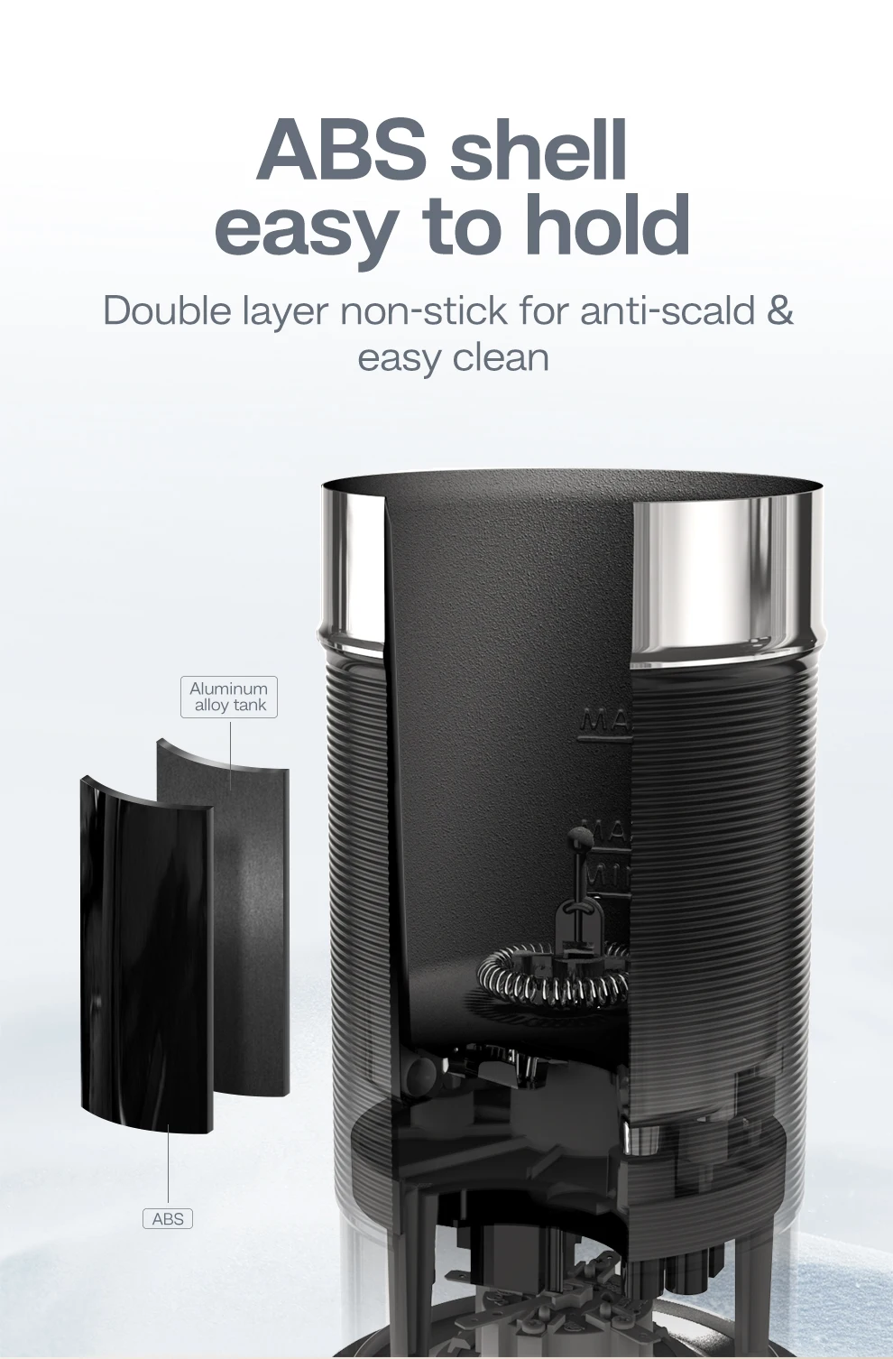 HiBREW Electric Milk Frother Frothing Foamer Chocolate Mixer Cold/Hot Latte Cappuccino fully automatic Milk Warmer Cool M1A