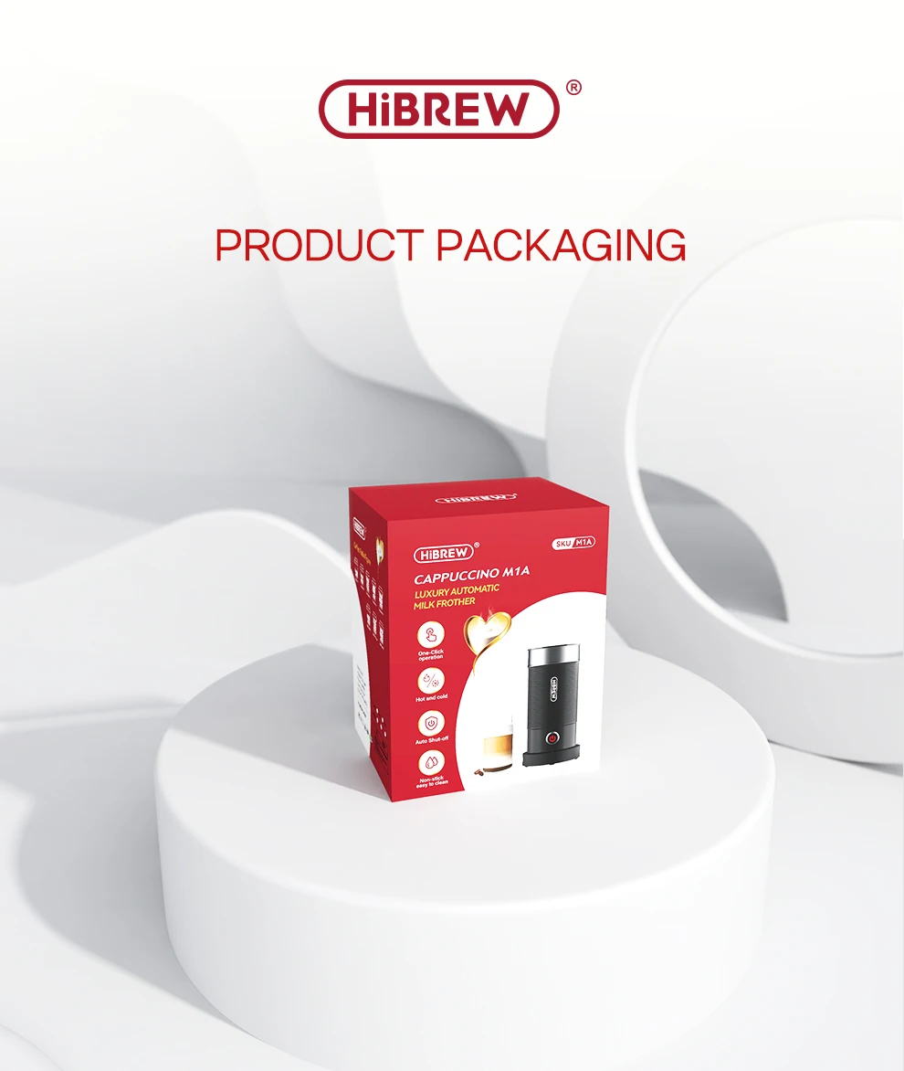 HiBREW Electric Milk Frother Frothing Foamer Chocolate Mixer Cold/Hot Latte Cappuccino fully automatic Milk Warmer Cool M1A