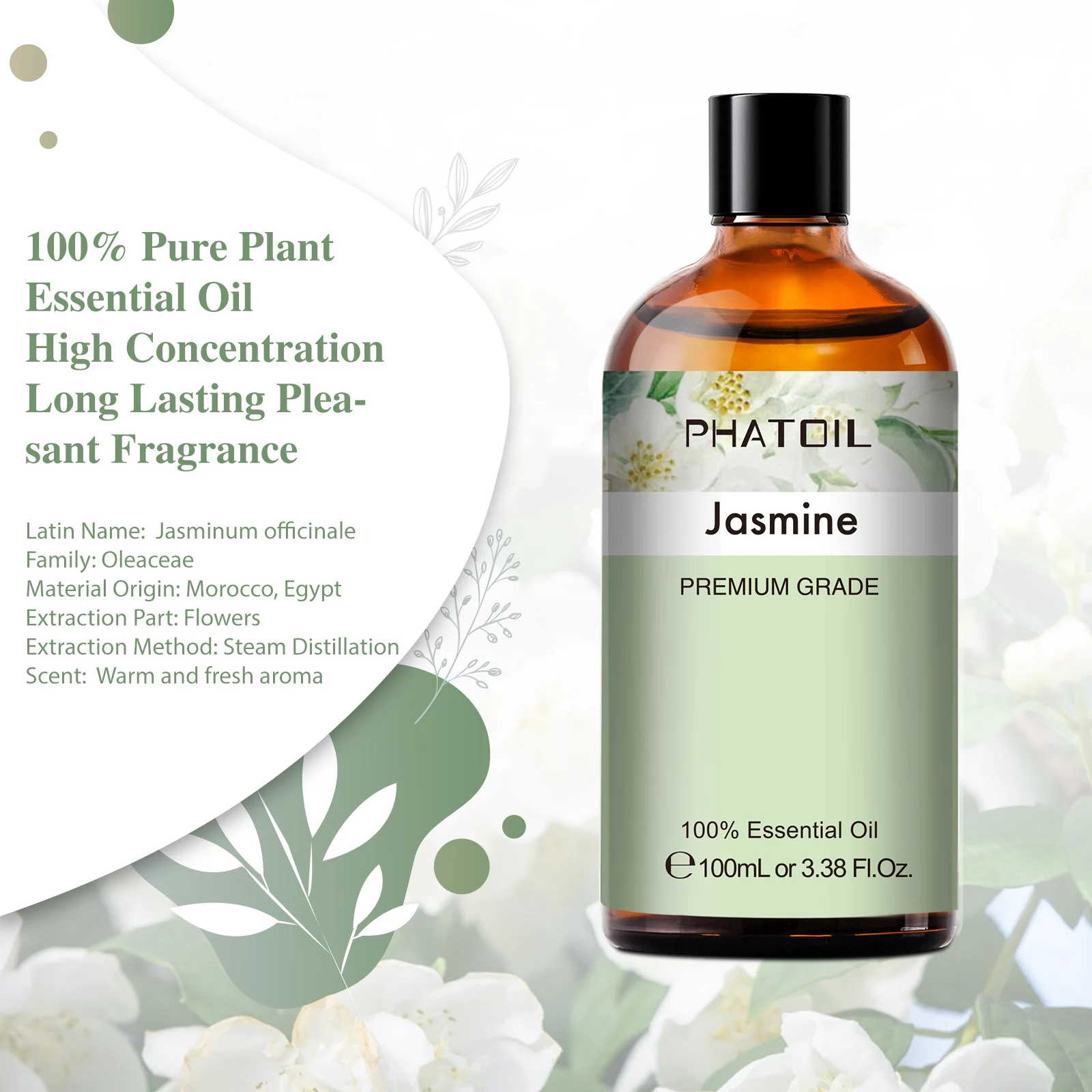 PHATOIL 100ML Copaiba Pure Essential Oils Helichrysum Neroli Australian Tea Tree Lemon Eucalyptus Turmeric Oregano Spearmint Oil