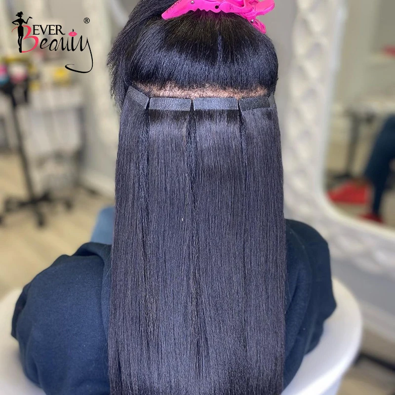 Straight Tape In Hair Extensions Human Hair Skin Weft Extension Invisible Tape Ins Brazilian Tapes In Extensions Virgin Hair For