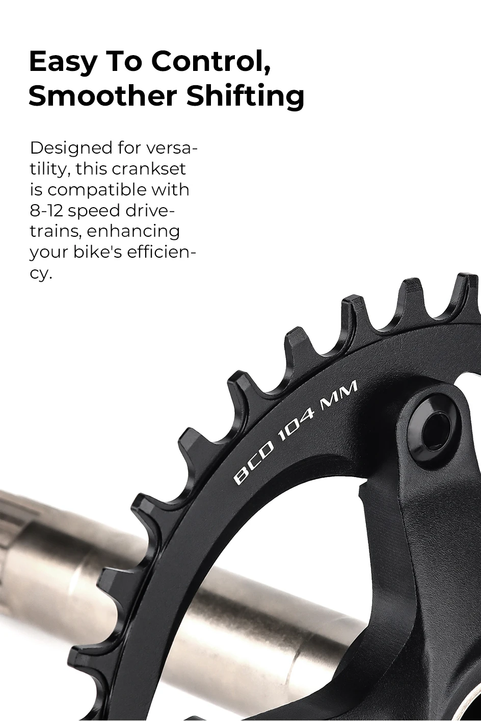 BOLANY Bicycle Crankset 170mm 104BCD Mountain Bike Double Disc Crank with Bottom Bracket 34T 36T 38T Aluminum Alloy Bike Cranks