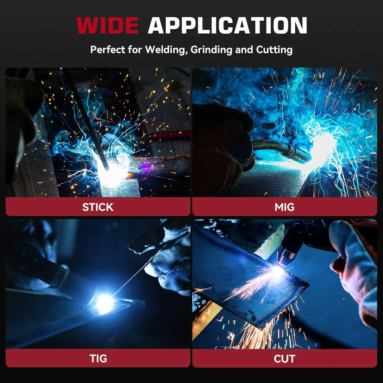 ARCCAPTAIN Auto Darkening Welding Helmet Nylon Welder Mask Large View True Color DIN4 1/1/1/1 Soldering Mask for TIG MIG MMA CUT