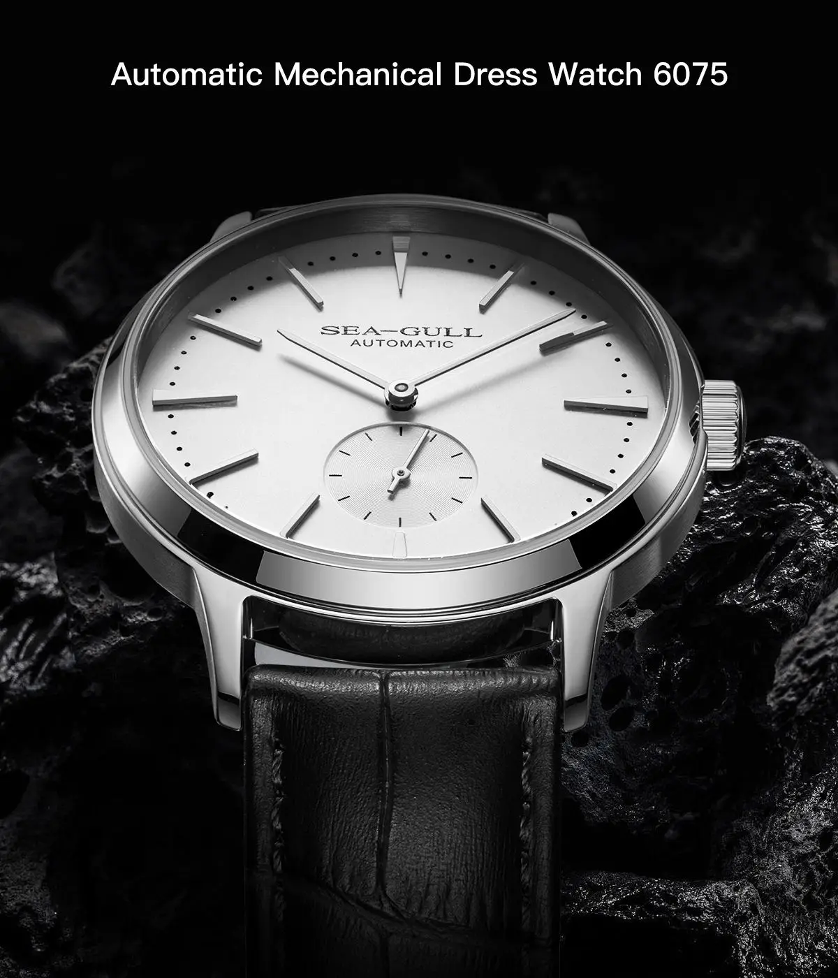 2025 Seagull Business Watch Men's Mechanical Wristwatches 50m Waterproof Leather Valentine Male Watches relogio masculino 6075