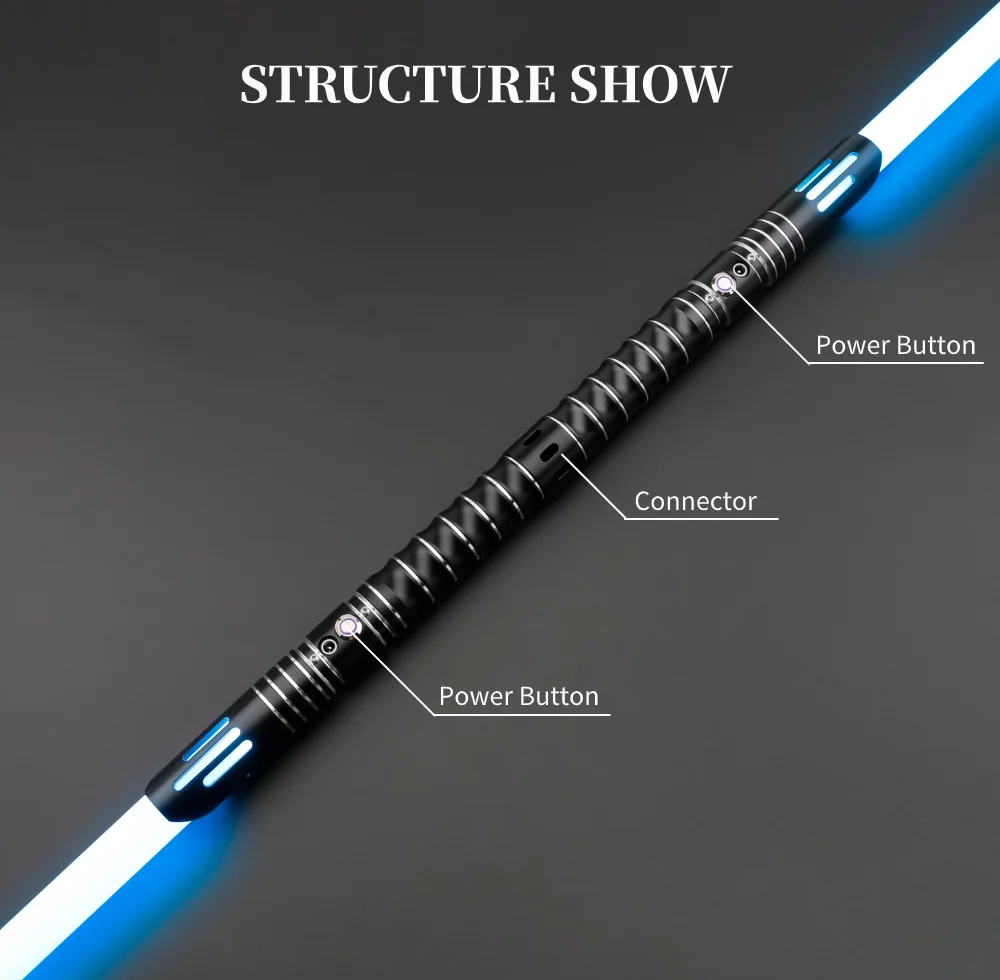 TXQSABER Smooth Swing Heavy Dueling Lightsaber 12 Colors Changing Soundfonts 1 inch Metal Handle Blaster Pixel Sword Toys