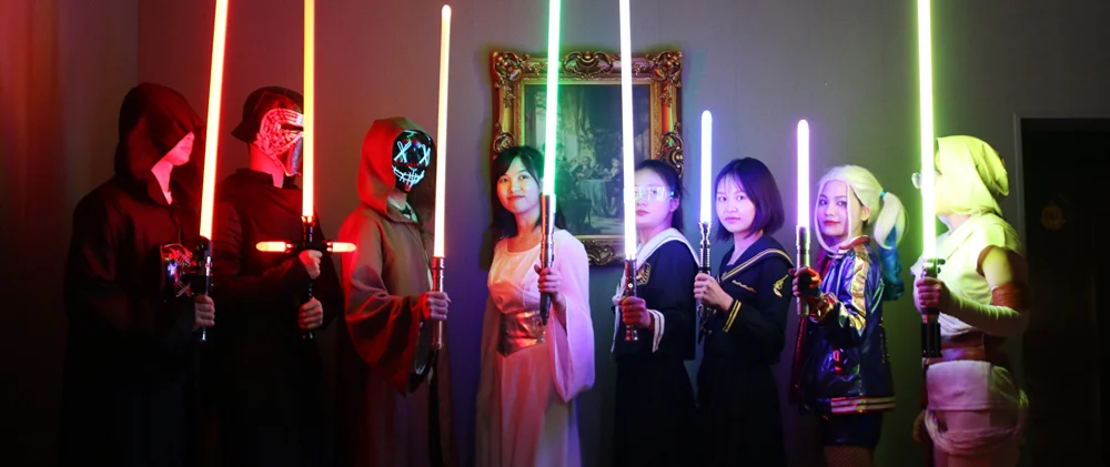 TXQSABER Smooth Swing Heavy Dueling Lightsaber 12 Colors Changing Soundfonts 1 inch Metal Handle Blaster Pixel Sword Toys