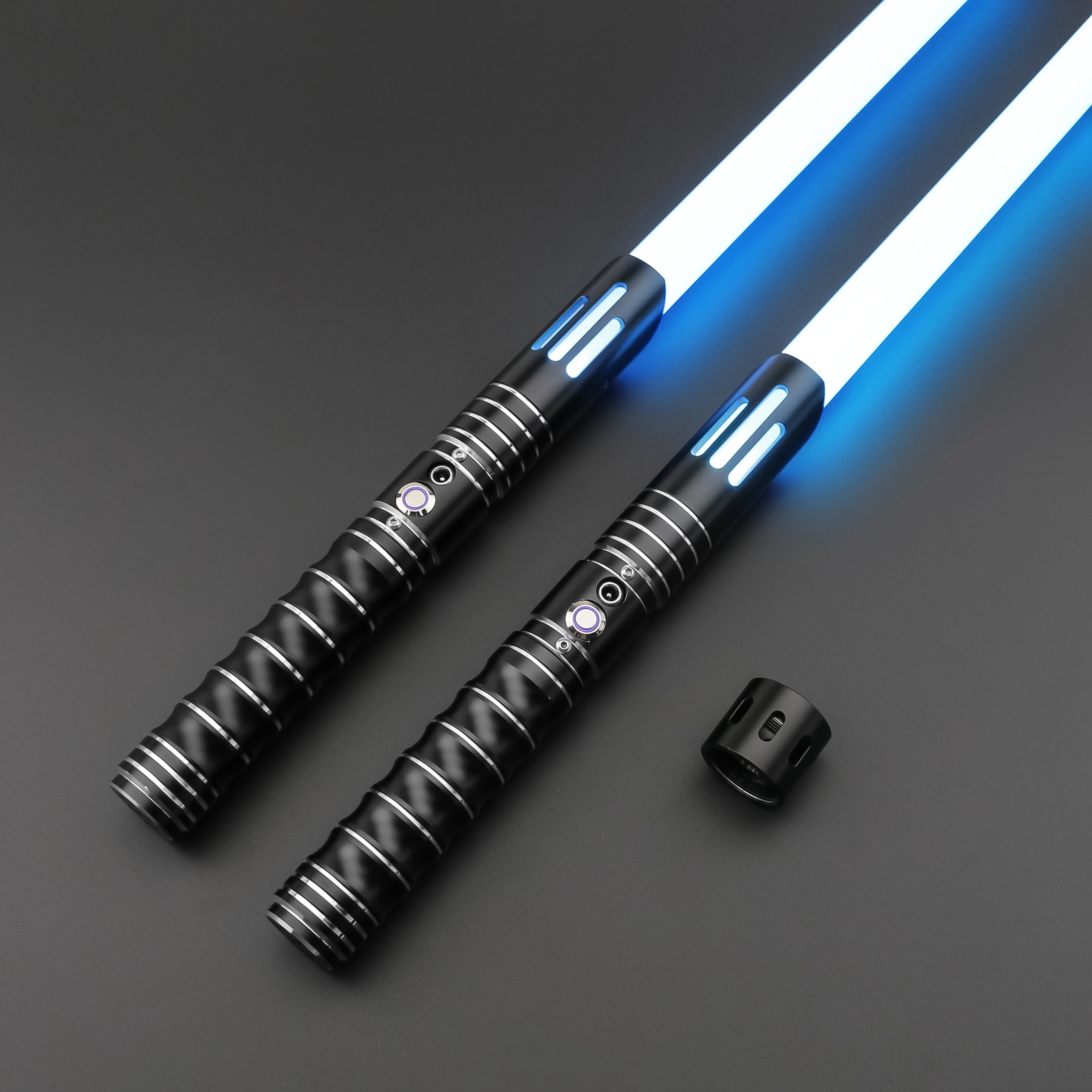 TXQSABER Smooth Swing Heavy Dueling Lightsaber 12 Colors Changing Soundfonts 1 inch Metal Handle Blaster Pixel Sword Toys