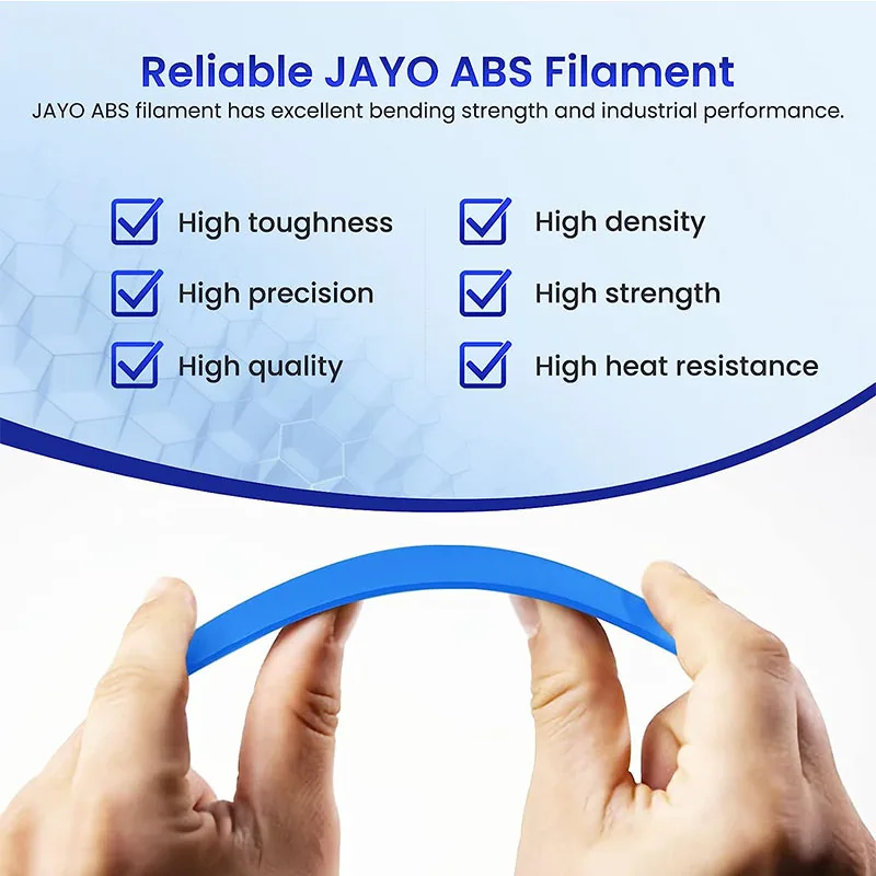 JAYO ABS/PLA META/PETG/SILK/TPU/Wood/ Rainbow/Marble 3D Printer Filament 1.75mm 5 Roll 3D Printing Materials for 3D Printer