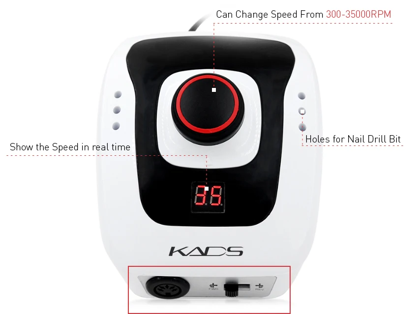 KADS Milling Machine Electric Nail Drill 35000 RPM Apparatus for Manicure Nail Polisher File Manicure Pedicure with Cutter Kit