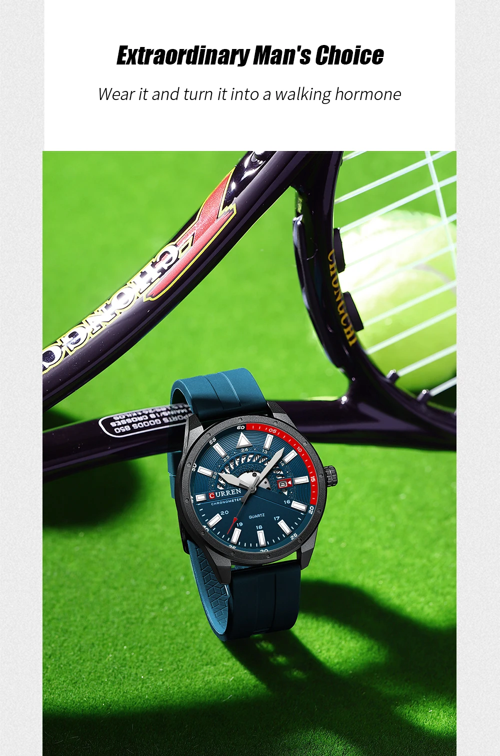 CURREN Fashion Men Watch Top Brand Luxury Waterproof Sport Mens Watches Silicone Automatic Date Military Wristwatch