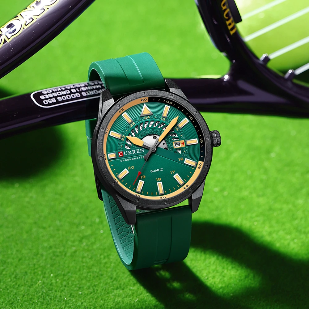 CURREN Fashion Men Watch Top Brand Luxury Waterproof Sport Mens Watches Silicone Automatic Date Military Wristwatch