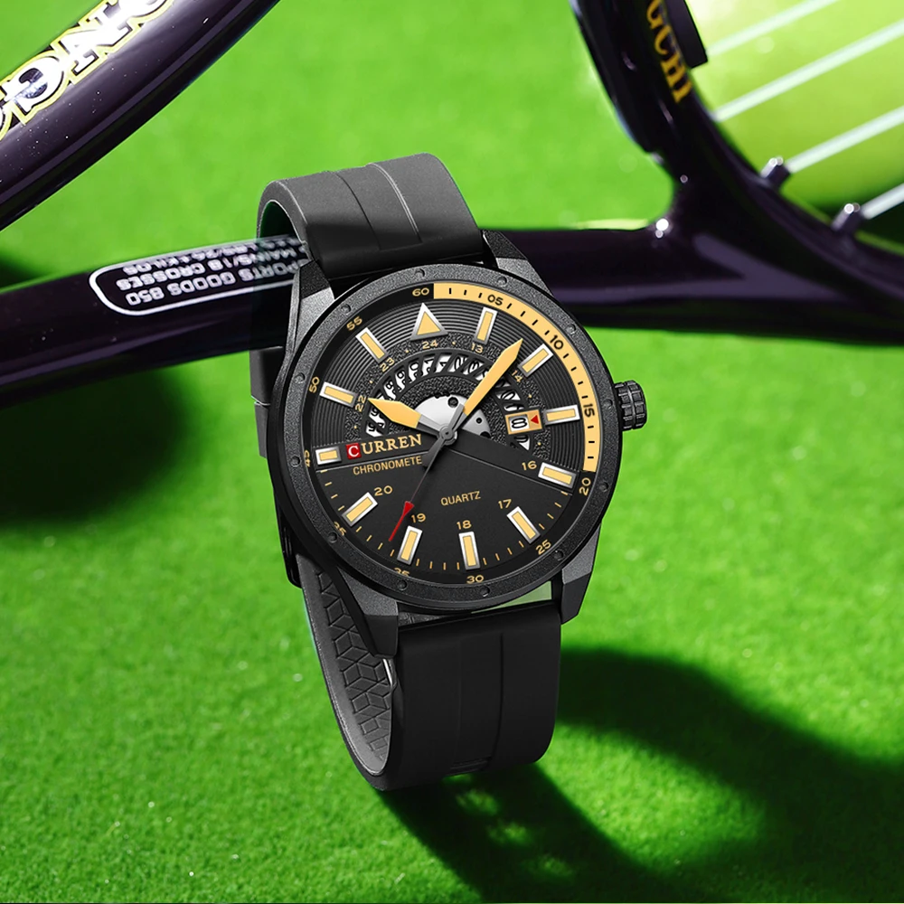 CURREN Fashion Men Watch Top Brand Luxury Waterproof Sport Mens Watches Silicone Automatic Date Military Wristwatch