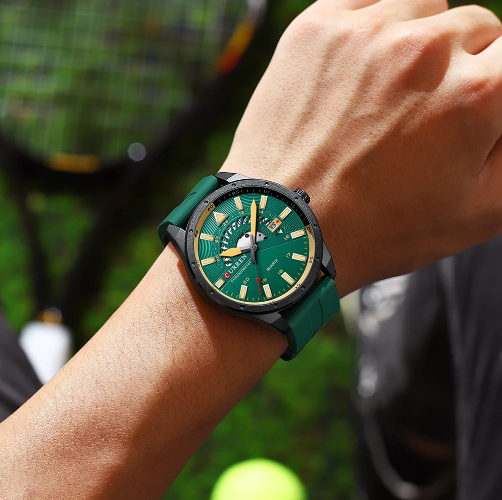 CURREN Fashion Men Watch Top Brand Luxury Waterproof Sport Mens Watches Silicone Automatic Date Military Wristwatch