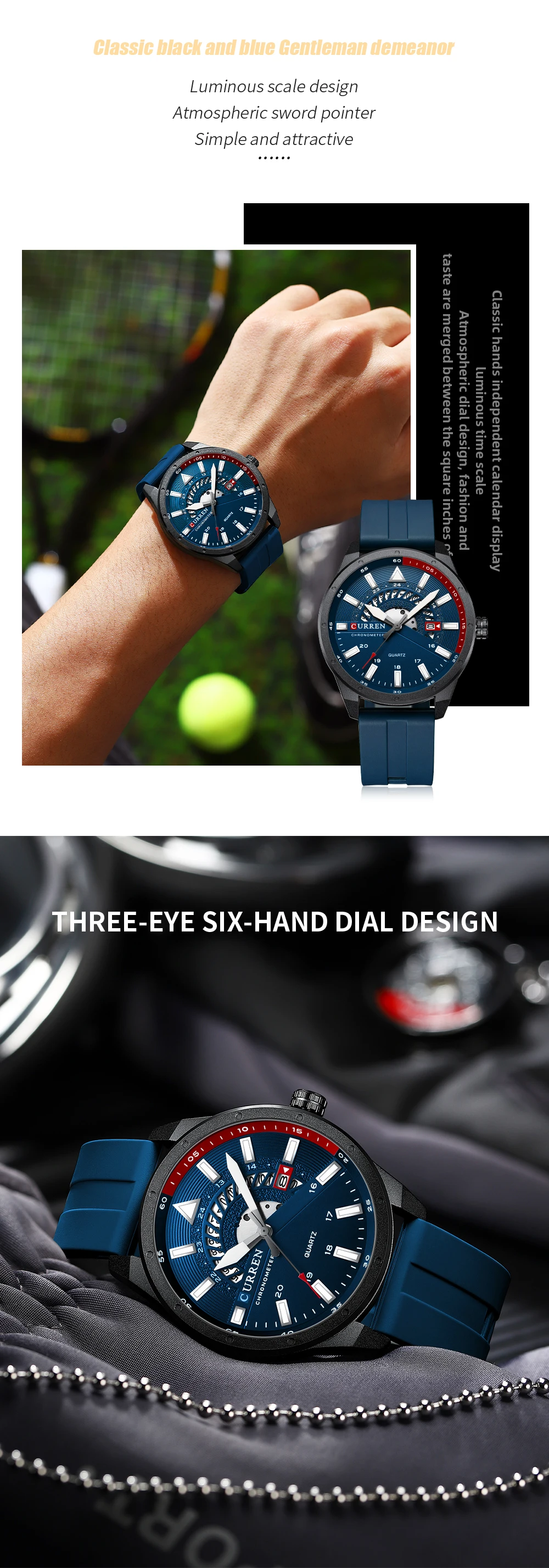 CURREN Fashion Men Watch Top Brand Luxury Waterproof Sport Mens Watches Silicone Automatic Date Military Wristwatch