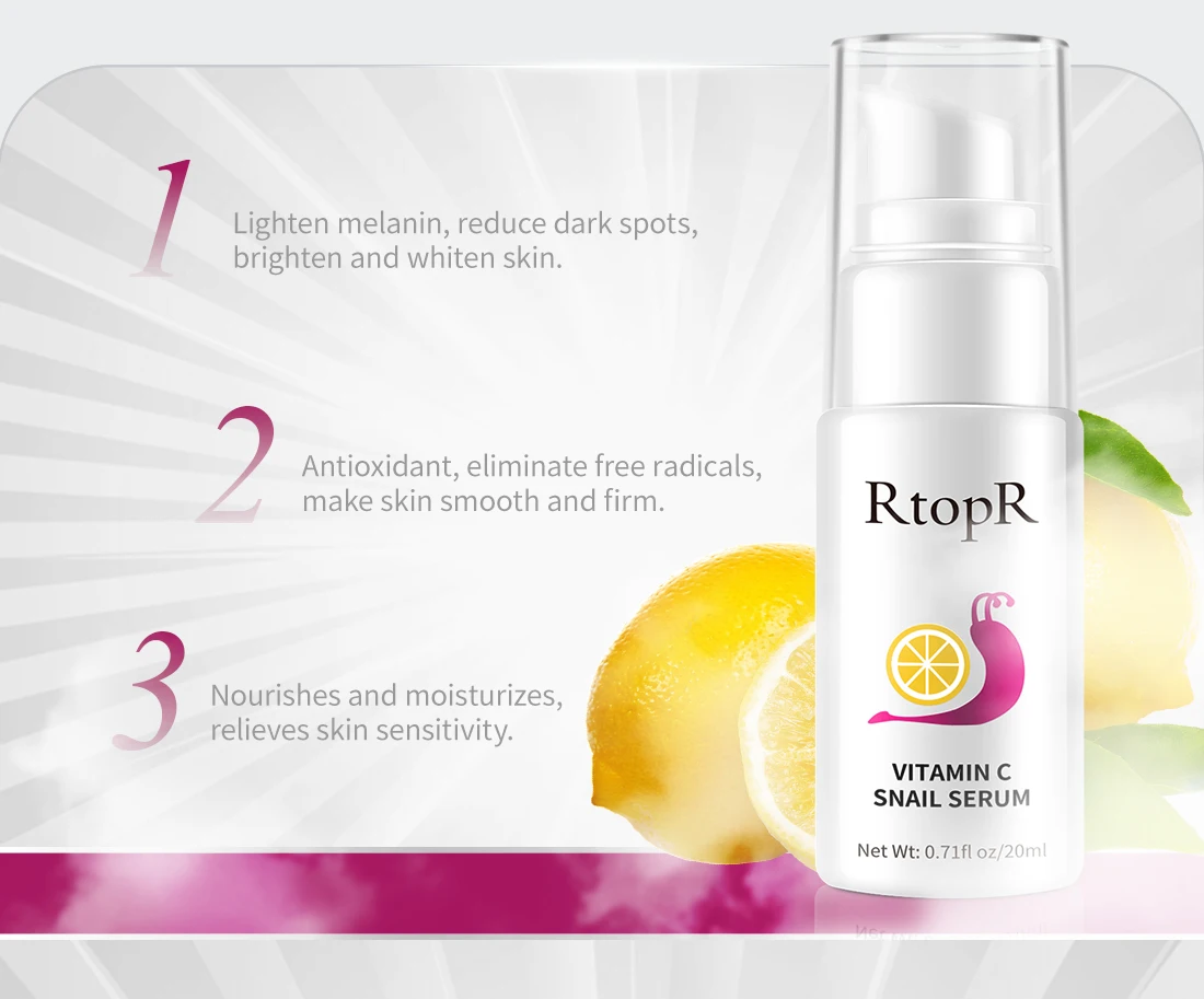Vitamin C Snail Essence Anti-aging Anti-wrinkle Shrink Pores Whitening Moisturizing Essence Oil Control Face Essence Skin Care