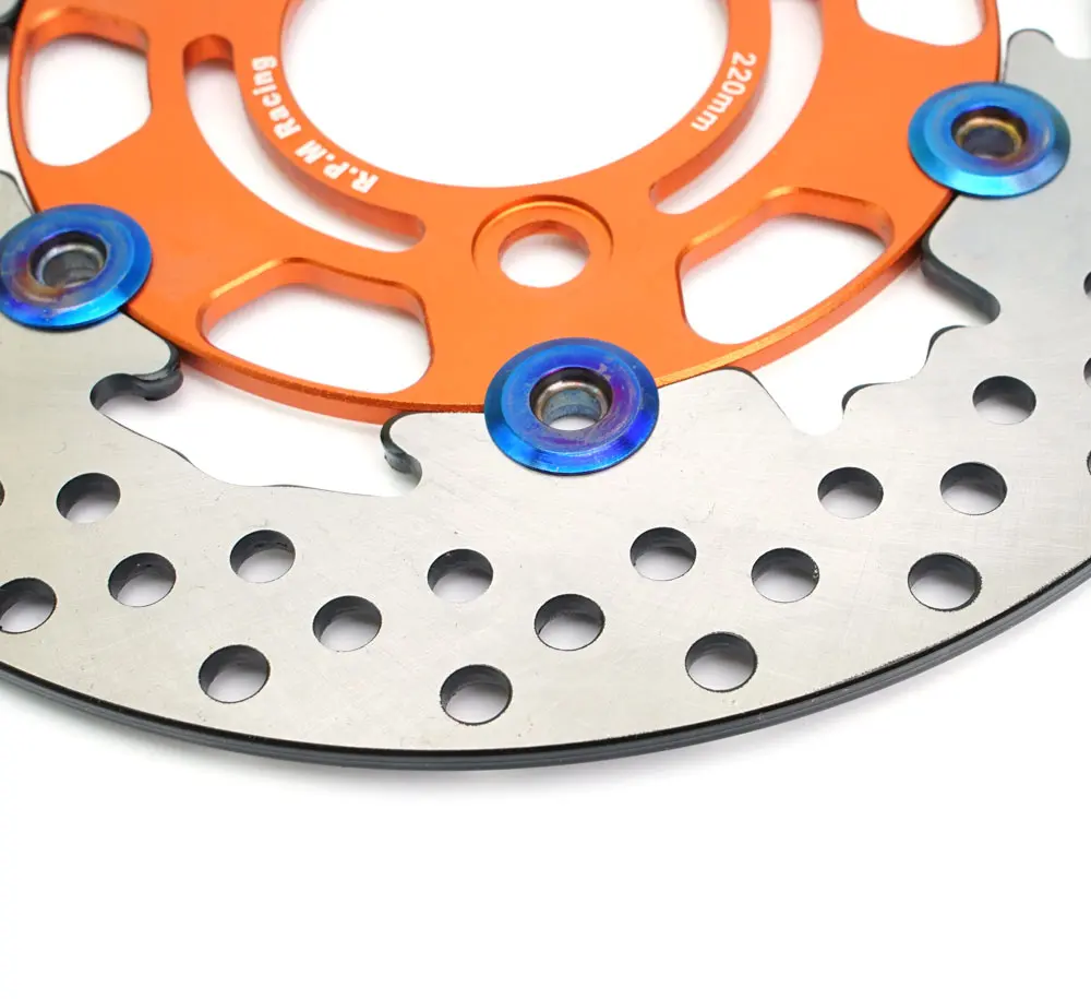RPM Disc Brake Motorcycle 220mm Floating Disk Rotor Brake Caliper Universal 3 Hole Front Rear Wheel For Yamaha Scooters Niu