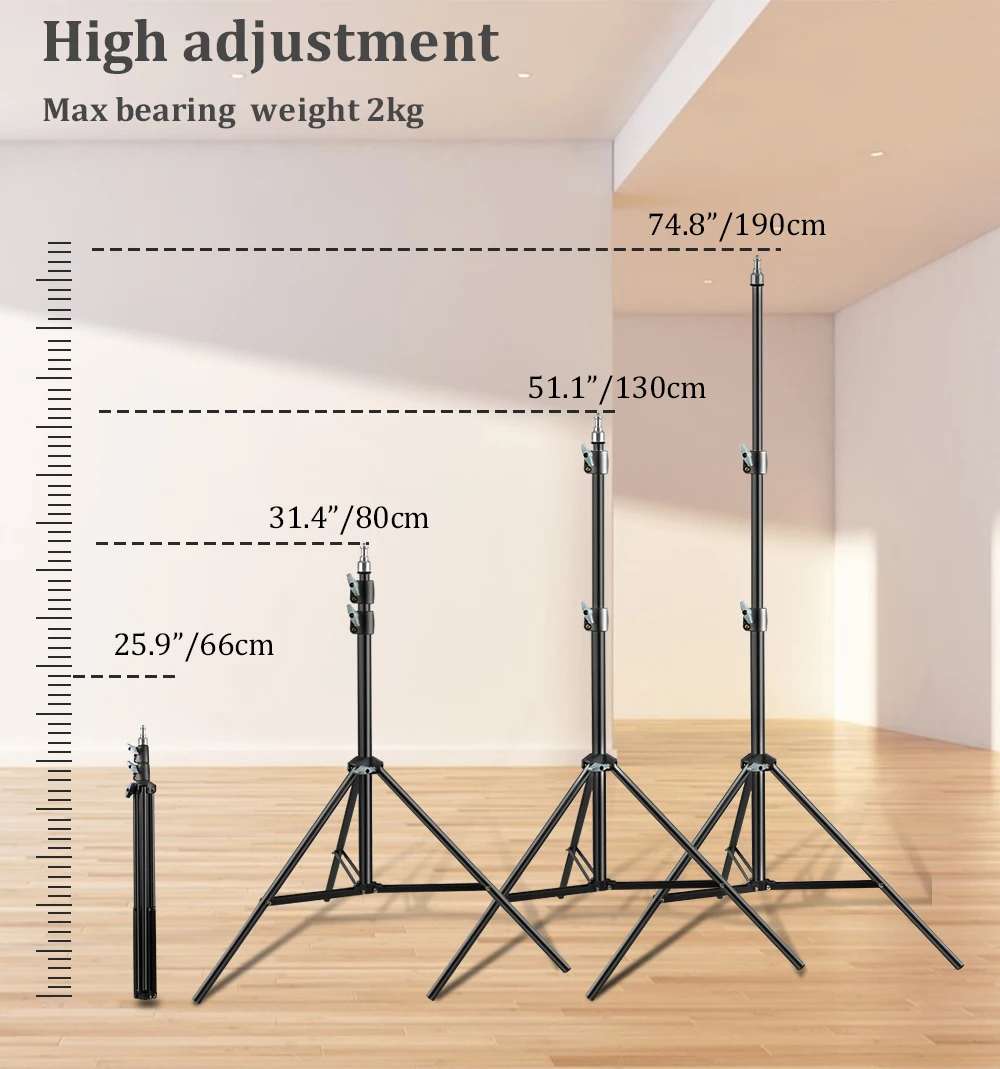 New 200cm Projector Tripod Stand Aluminum Alloy Holder 1/4'' Adjustable Height for Mount Laptop Projection Bracket Matching tray