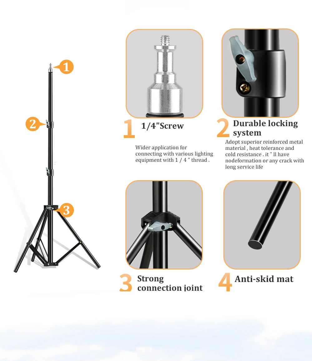New 200cm Projector Tripod Stand Aluminum Alloy Holder 1/4'' Adjustable Height for Mount Laptop Projection Bracket Matching tray