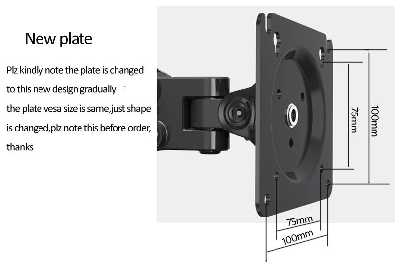 NB F120 17-27' Aluminum GS Gas Spring 360 Rotate Full Motion TV Wall Mount Bracket LCD Monitor Wall Mount Stand Screen Holder